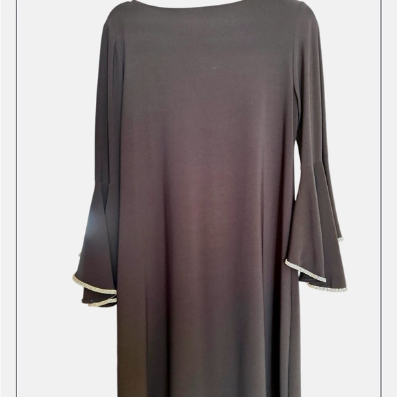 MSK Black Long Sleeve Dress with Bell Sleeves NWOT - Picture 2 of 4